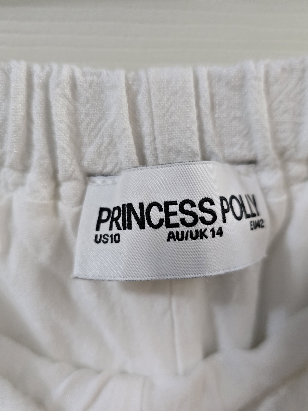 PRINCESS POLLY White Wide Leg Linen Blend